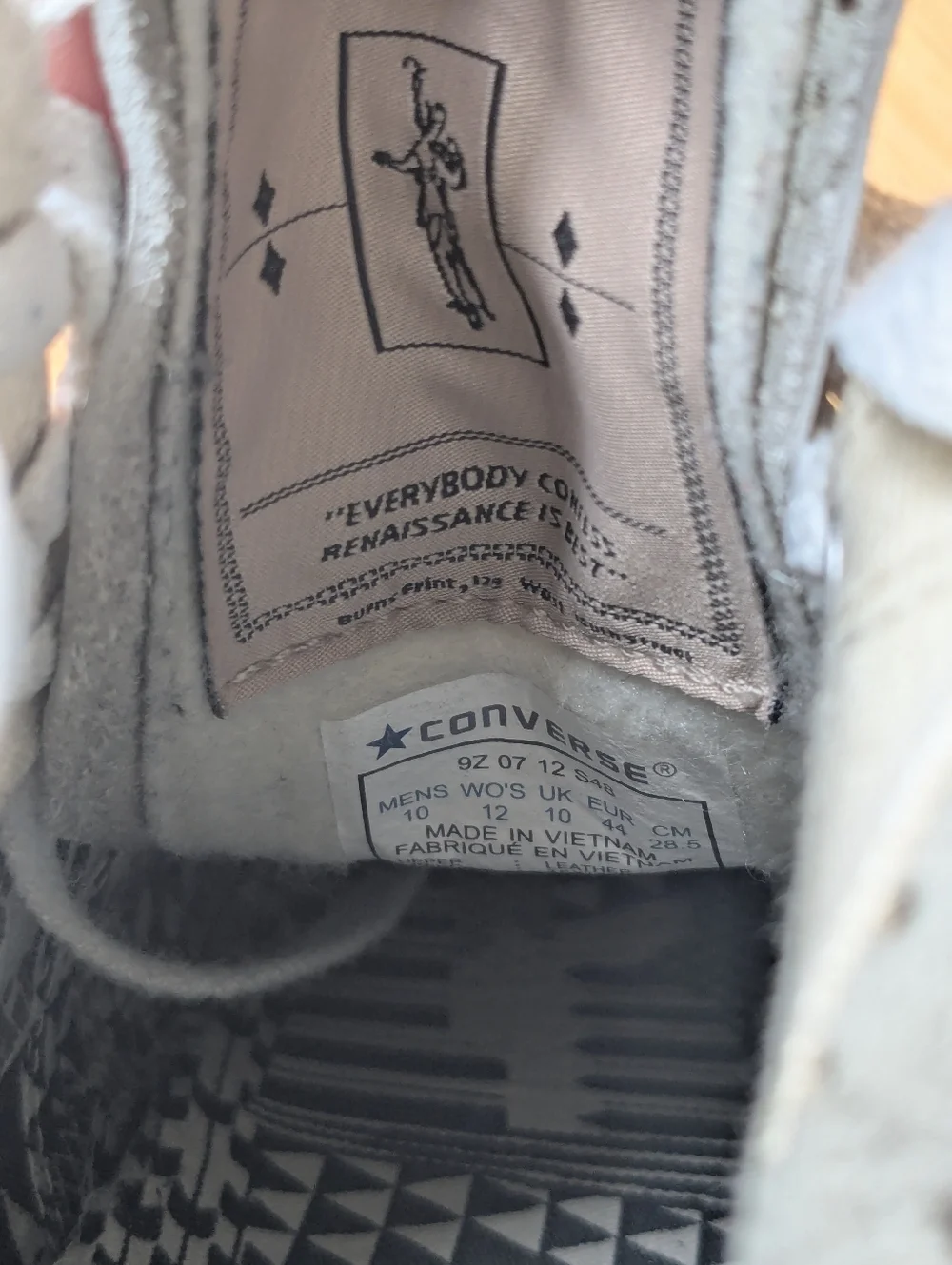 Rare Vintage CONVERSE Renaissance Ballroom White Leather Laser Men's Size 10 - Picture 8 of 8
